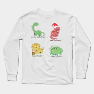 Christmas dinosaur T Rex, merry christmas Long Sleeve T-Shirt